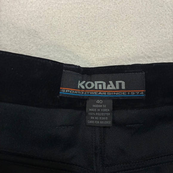 Vintage Koman Baggy Carpenter Pants Mens 40x32 Black Suede Velour Loose Y2K NWT - Picture 5 of 8